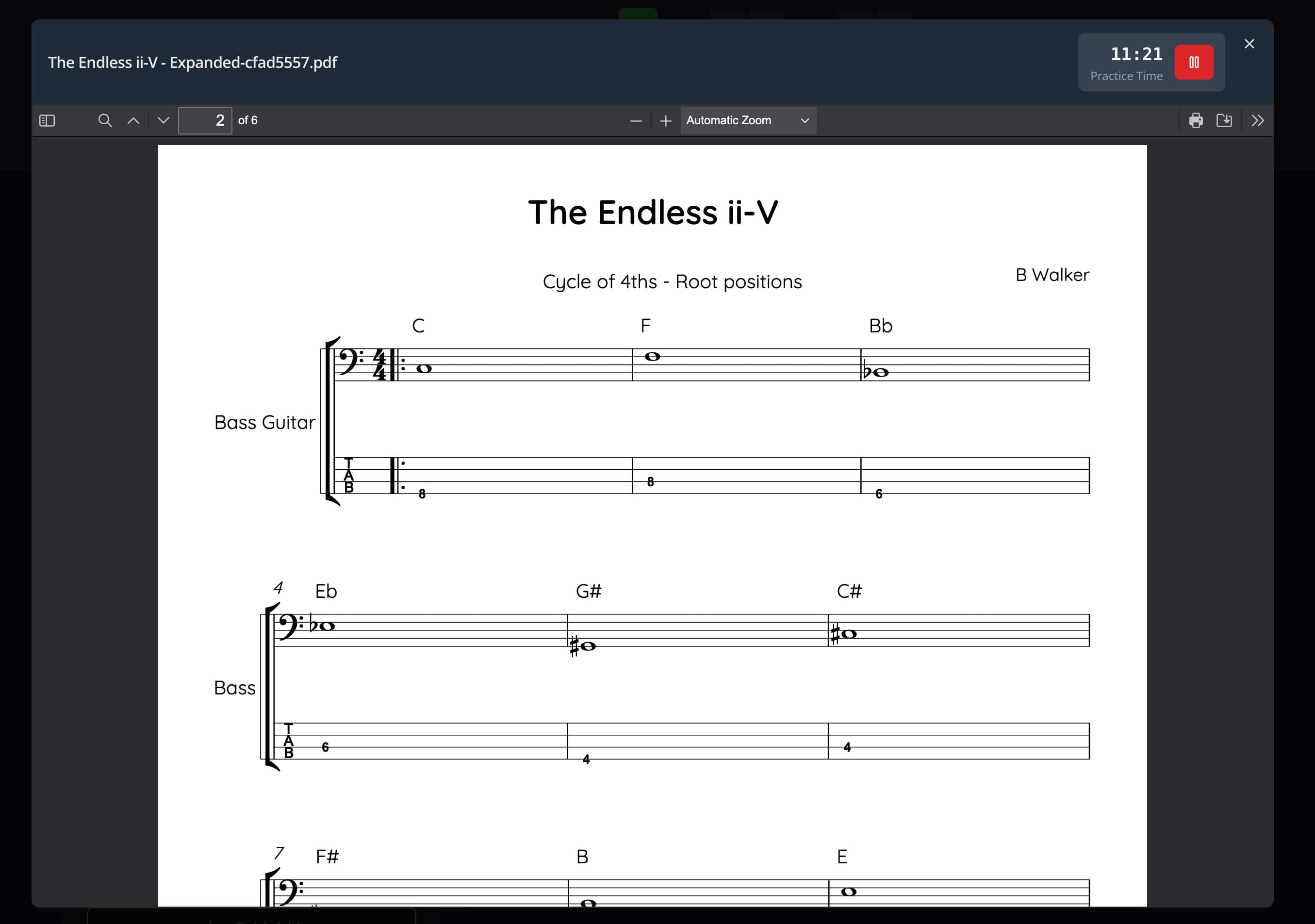 A session with the chart open and the timer running